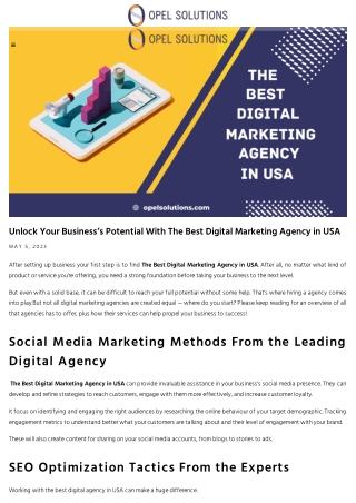 The Art of SEO: A Masterclass from The Best Digital Marketing Agency in USA