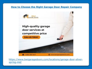 How to Choose the Right Garage Door Repair Company