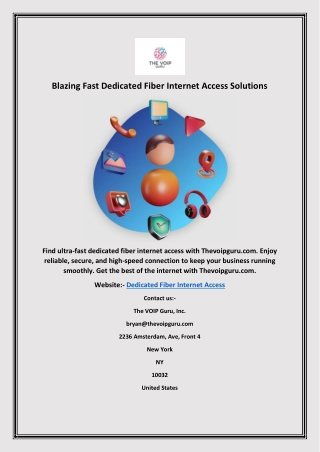 Blazing Fast Dedicated Fiber Internet Access Solutions