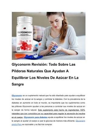 Glyconorm Revisión_ Todo Sobre Las Píldoras Naturales Que Ayudan A Equilibrar Los Niveles De Azúcar En La Sangre