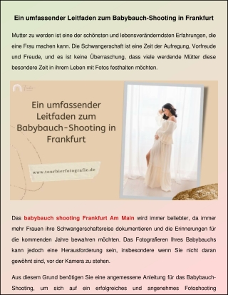 Ein umfassender Leitfaden zum Babybauch-Shooting in Frankfurt