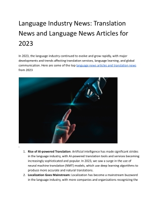 Language Industry News_ Translation News and Language News Articles for 2022