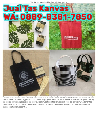 Ö88ᑫ·8ᣮ8I·785Ö (WA) Tas Kanvas Pria Tas Kanvas Polos Surabaya