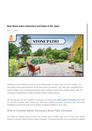 Transform Your Backyard with the Best Stone Patio Companies Near You