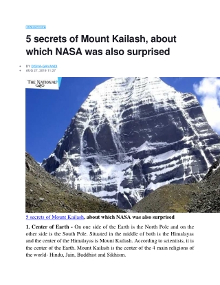 5 secrets of Mount Kailash, about which NASA was also surprised