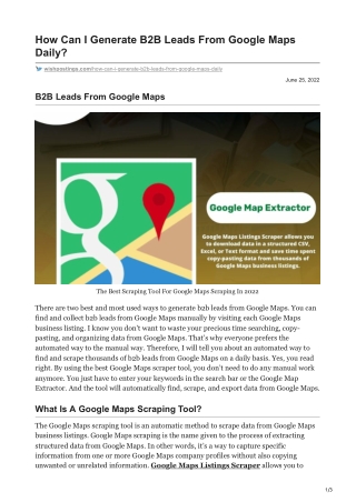1How Can I Generate B2B Leads From Google Maps Daily