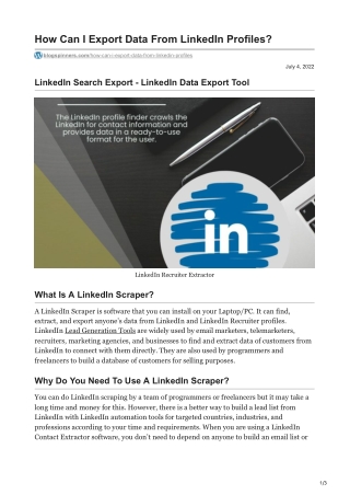 How Can I Export Data From LinkedIn Profiles (1)