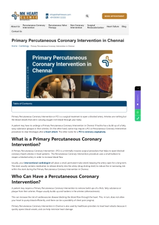 Dr.Kathiresan -Primary Percutaneous Coronary Intervention in Chennai