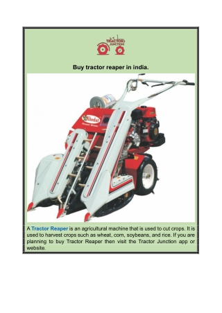 Buy tractor reaper in india.