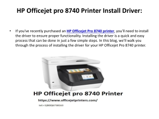 HP Officejet pro 8740 Printer Install Driver