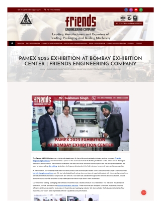 PAMEX 2023 EXHIBITION AT BOMBAY EXHIBITION CENTER | FRIENDS ENGINEERING COMPANY