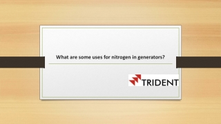 What are some uses for nitrogen in generators?