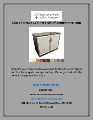 Glass Storage Cabinet | Awofficefurniture.com