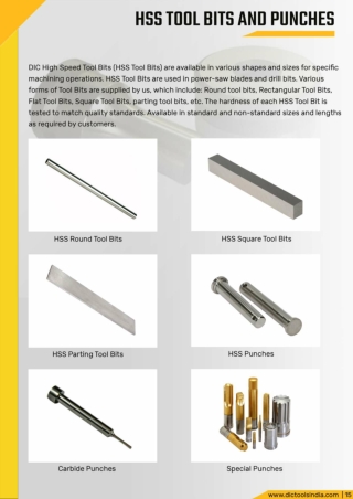 HSS-TOOL-BITS-AND-PUNCHES EXPORTERS