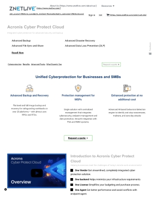 Acronis Cyber Protect Cloud: All-in-One Solution from ZNetLive