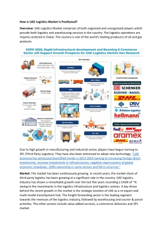 UAE Logistics and Warehousing Market Outlook to 2025 –Ken Research
