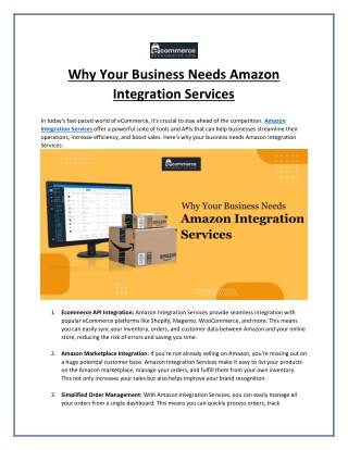 Why Your Business Needs Amazon Integration Services