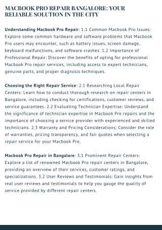 Macbook Pro Repair Bangalore: Restoring Excellence to Your Device