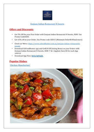 Zeejaan Indian Restaurant - PDF