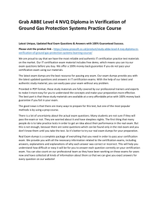 Grab ABBE Level 4 NVQ Diploma in Verification of Ground Gas Protection Systems P