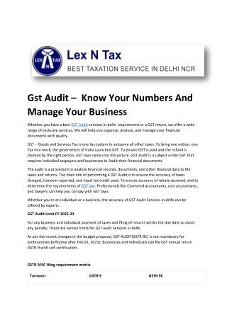 Gst Audit