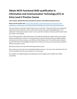 Obtain NCFE Functional Skills qualification in Information and Communication Tec