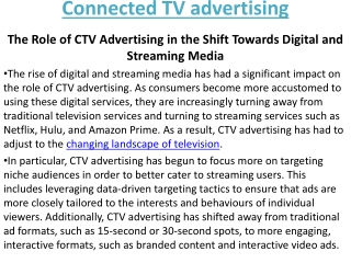 Connected TV advertising