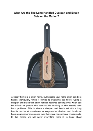 What Are the Top Long Handled Dustpan and Brush Sets on the Market