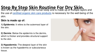 Step By Step Skin Routine For Dry Skin.