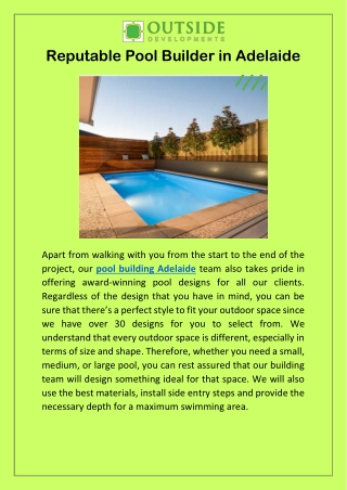 Reputable Pool Builder in Adelaide (1)