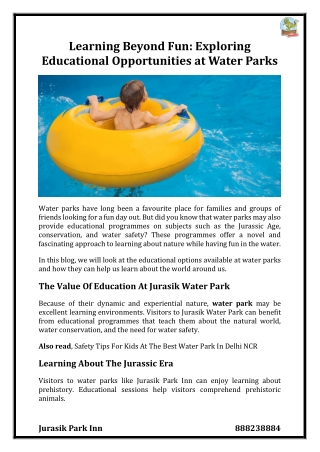 Learning Beyond Fun: Exploring Educational Opportunities At Water Parks