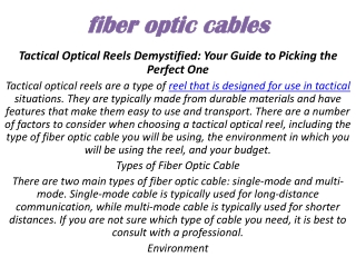 fiber optic cables