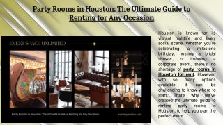 Party Rooms in Houston The Ultimate Guide to Renting for Any Occasion