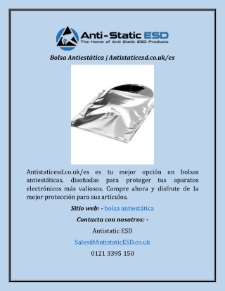 Bolsa Antiestática  Antistaticesd.co.uk es