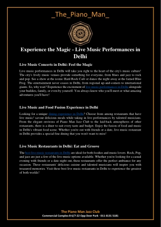 Live Music Performances in Delhi