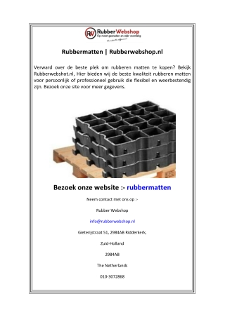 Rubbermatten  Rubberwebshop.nl