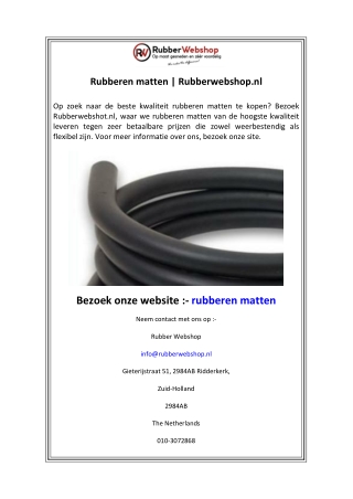 Rubberen matten  Rubberwebshop.nl