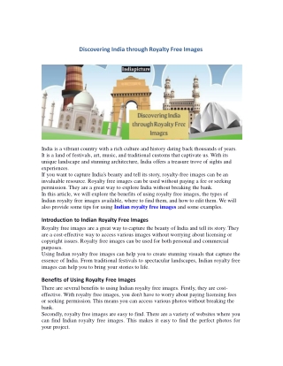 Discovering India through Royalty Free Images