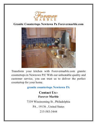 Granite Countertops Newtown Pa Forevermarble