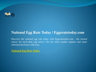 National Egg Rate Today  Eggsratetoday.com