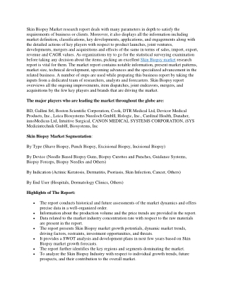 Skin Biopsy Market
