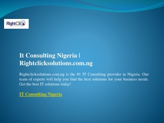 It Consulting Nigeria  Rightclicksolutions.com.ng