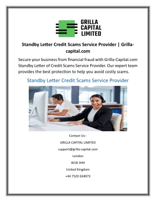 Standby Letter Credit Scams Service Provider  Grilla-capital.com