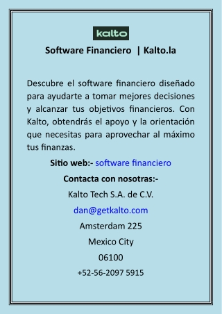 Software Financiero   Kalto.la