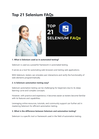 Top 21 Selenium FAQs