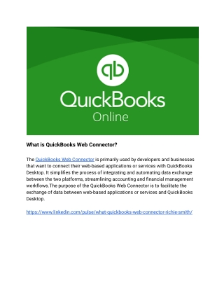 What is QuickBooks Web Connector