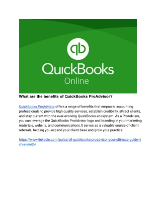 What are the benefits of QuickBooks ProAdvisor (1)