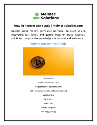 How To Recover Lost Funds Melmac-solutions.com