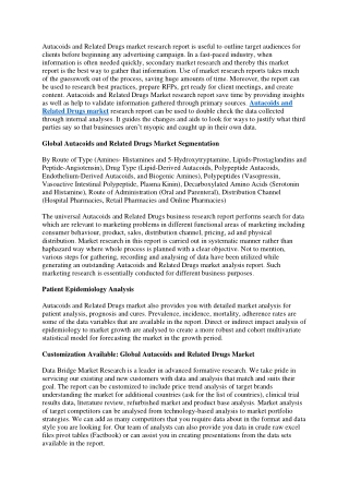 Autacoids and Related Drugs Market