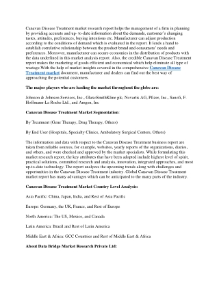 Canavan Disease Treatment Market